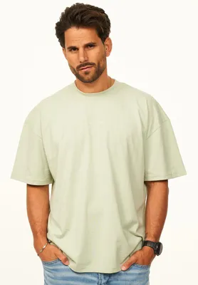 Produktbild von SOULSTAR Herren T-Shirt im Oversize Fit - Herren Kurzarm Shirt mit Rundhals-Ausschnitt Basic Oberteil Crew-Neck kurzärmlig aus 100% Baumwolle für Männer