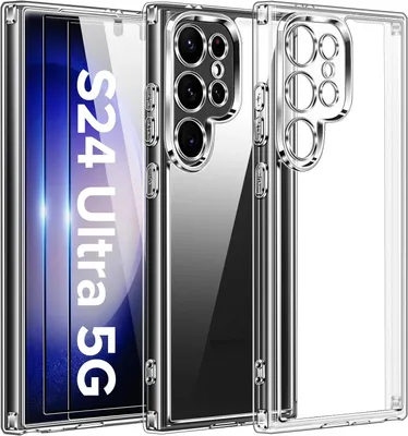 Produktbild von Kristallklare Handyhülle für Samsung Galaxy S24 Ultra mit 2x Schutzfolie – Robustes Design mit Militärstandard