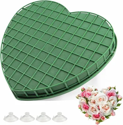 Imagen del producto de Espuma floral enrejada, color verde, de 31 cm, con ventosas, para flores frescas