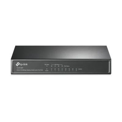 Produktbild von TP-Link 8-Port 10/100Mbps Desktop Switch mit 4-Port PoE+, Unmanaged, Fast Ethernet (10/100), Vollduplex, Power over Ethernet (PoE), Wandmontage
