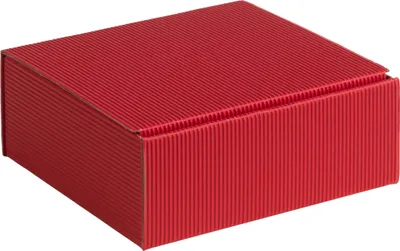 Produktbild von Geschenkbox aus offener Wellpappe, Geripptes Karton ROT, Format 15x14x5,5cm, 100 St.