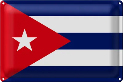 Produktbild von Blechschild Flagge Kuba 40x30cm Flag of Cuba