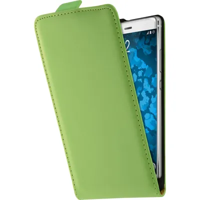 Produktbild von PhoneNatic Kunst-Lederhülle kompatibel mit Huawei P9 - Flip-Case grün + 2 Schutzfolien