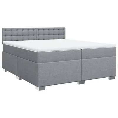 Immagine prodotto di vidaXL Letto a molle con materasso grigio chiaro 200x200 cm in tessuto