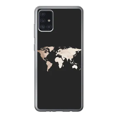 Produktbild von MuchoWow® Handyhülle Schutzhülle Hülle für Samsung Galaxy A52 5G Weltkarte - Leder - Schwarz Silikon Softcase Handy Hülle - Umschlag
