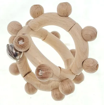 Produktbild von Babyspielzeug Rassel Kugel natur BxHxT 8x8x8cm NEU