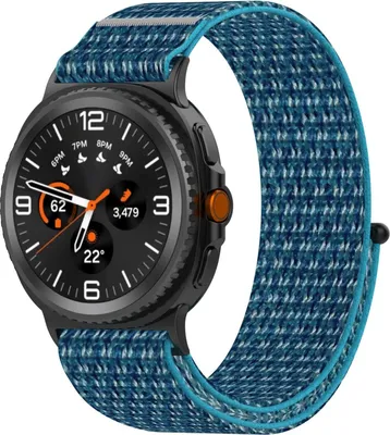 Produktbild von Für Samsung Galaxy Watch 8 / 8 Classic / Ultra 2 Nylon Elastisches Klettverschluss Ersatz Armband Blau