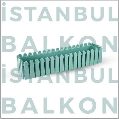Produktbild von Bloembak Istanbul 14L in Grün für Fensterbank und Balkon 80x20 cm mit Wasserdrainage, UV-beständig und frostsicher