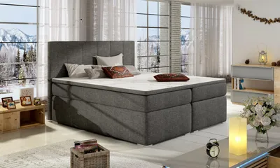 Immagine prodotto di Letto in pelle Letto imbottito Letto boxspring 180x200cm Letto box Materasso Topper Nuovo