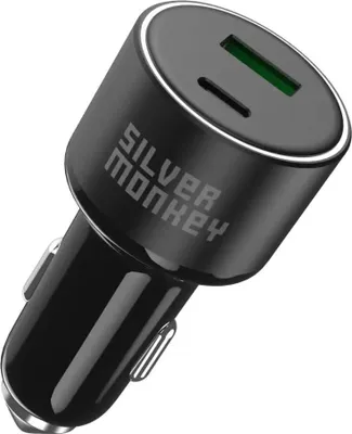 Zdjęcie produktu dla Ładowarka Samochodowa Silver Monkey Sma014 100W 1Xusb-C Pd 1Xusb-A Qc 3.0 - Czarna