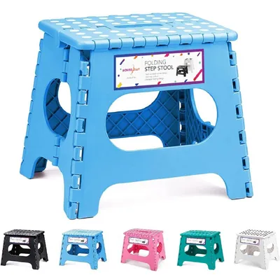 Produktbild von Klapphocker Trittstufe Trittschemel - Klappbar - 28 cm - Hellblau - Mit Tragegriff