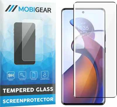 Produktbild von Mobigear Premium  Motorola Edge 30 Fusion Panzerglas Gehärtetes Glas Displayschutz - Hüllenfreundlich - Schwarz