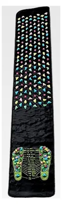 Produktbild von Fußreflexzonenmatte, Beinmassagekissen Akupressurmatte 175x35cm mit Kieselstein-Imitation, gegen Fersensporn und Fußschmerzen für Fußmassage und Muskelentspannung