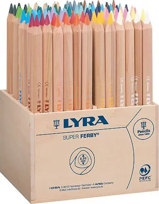 Produktbild von LYRA 3712960 Super Ferby natur 96 Buntstifte im Holzaufsteller