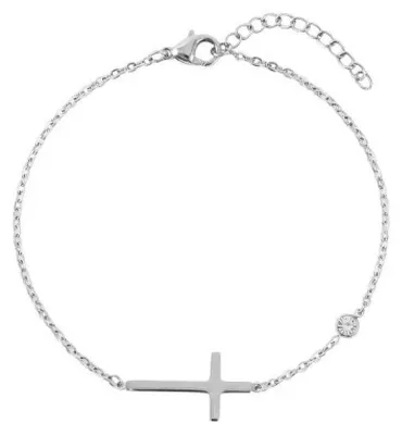 Produktbild von Zartes Stahlarmband mit Kreuz EWB260608S