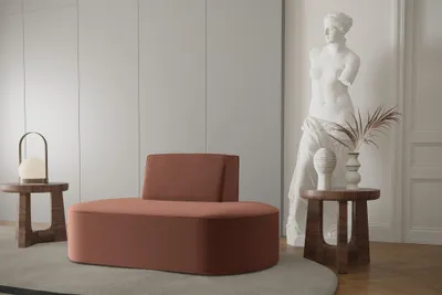 Produktbild von Sessel Designersessel MILOT in Stoff Opera Velvet Rotbraun