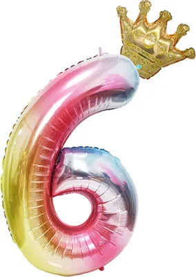Immagine prodotto di GRANDE PALLONCINO IN PLASTICA PER ANNIVERSARIO O COMPLEANNO, NUMERO 6, COLORATO, 100 cm +