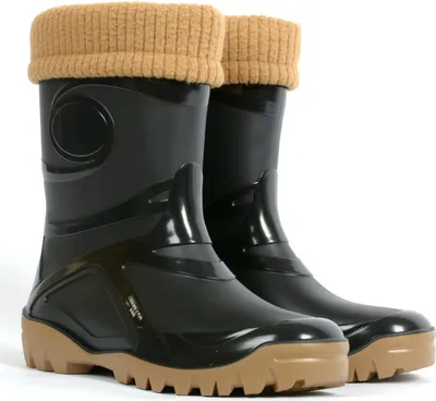 Produktbild von Gummistiefel Demar Young fur Schwarz Regensteifel Gartenstiefel Gefüttert Wolle Stiefelsocke 36