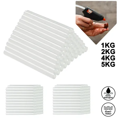 Produktbild von QEENTOE Heißklebesticks 2KG, 11x200 mm Klebestifte, universelle Heißkleber Sticks für alle handelsüblichen Heißklebepistolen, langlebig