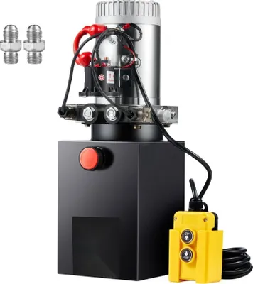 Produktbild von Hydraulikpumpe 12 V - 1600 W Hydraulikaggregat - Doppelwirkende Hydraulikpumpe - 2 Gallonen Tank Handpumpe - Für Aufzüge und Gabelstapler.