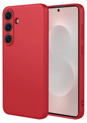 Productafbeelding van MobyDefend Hoesje - Geschikt voor Samsung Galaxy S26 - Matte Siliconen Backcover - Framboosrood