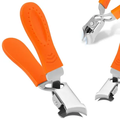 Immagine prodotto di Tagliaunghie con lama curva, ergonomico, ideale per unghie spesse, colore arancione