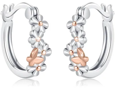 Immagine prodotto di Orecchini a cerchio in argento sterling 925 con motivi di animali: tartaruga, pinguino, procione, gatto, pipistrello, occhio, gufo, fiori. Ideali come regalo per donne e ragazze