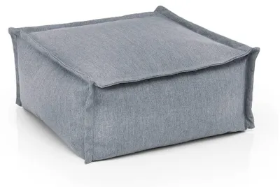 Immagine prodotto di Pouf Lumaland, poggiapiedi da interno ed esterno, resistente alle intemperie, rivestito in olefin, imbottitura in EPS