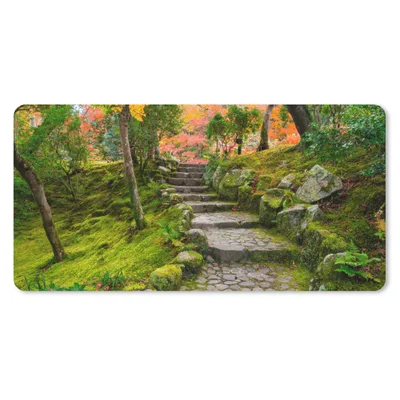 Produktbild von MuchoWow® Schreibtischunterlage Natur - Steine - Kröte - Moos - Japanisch 80x40 cm - XXL Mauspad - Gaming Mauspad