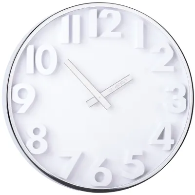 Produktbild von JVD HC03.1 Wanduhr Quarz analog weiß silbern rund mit Glas