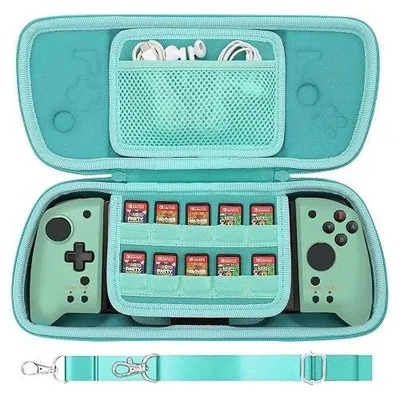 Zdjęcie produktu dla Etui podróżne twarde do kontrolera hori split pad pro zielone EVA