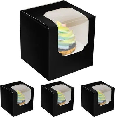 Produktbild von Schwarze Cupcake-Boxen 15 Stück 89x89x89cm