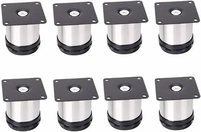 Produktbild von Famanu Möbelbeine verstellbar - 8 Stück, 50x50mm, Edelstahl