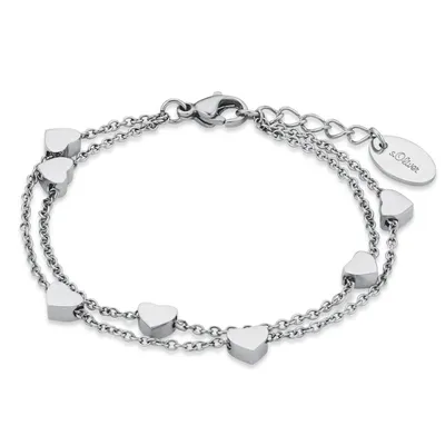 Produktbild von Zweireihiges Mädchen Armband Herzen aus Edelstahl von s.Oliver
