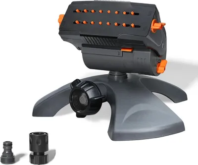 Produktbild von Diivoo Mini Turbo Oszillierender Rasensprenger 16 Düsen Gartensprinkler mit Schnellanschluss und Basis Wassersprinkler Einstellbare Breite Reichweite