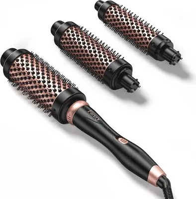 Produktbild von Famanu 3-in-1 Keramische Rundbürste für Voluminöse Locken und Wellen - Schnell Aufheizend