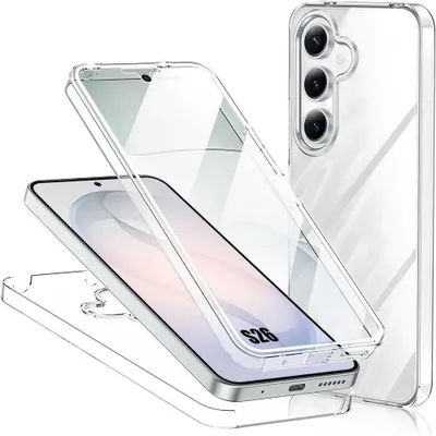 Image de Coque pour Samsung Galaxy S26, Protection Intégrale Transparente Anti-Rayures Silicone Souple + PC Rigide