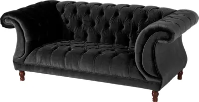 Produktbild von Max Winzer Sofa 2-Sitzer Ivette - Samtvelours schwarz - Maße: 200 x 100 x 80 cm