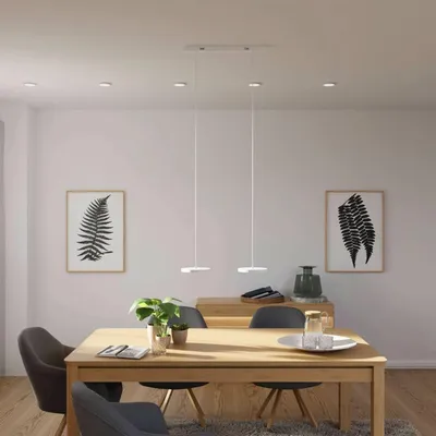 Produktbild von LUMIÈRE Design Pendelleuchte 'Evanos' 2-flammig LED dimmbar Hängelampe Weiß