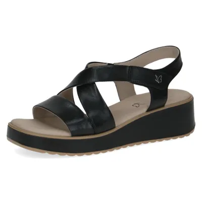 Produktbild von CAPRICE Damen Sandalen mit Keilabsatz aus Leder Wedges, Schwarz (Black Nappa), 3