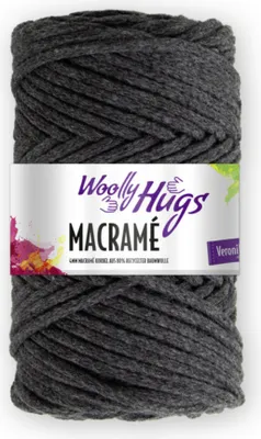 Produktbild von Woolly Hugs - Macrame 4mm 0098 anthrazit