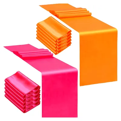 Produktbild von Tischläufer in Hot Pink und Orange für Herbst-Feiern, 274,3 cm lang, 12 Stück