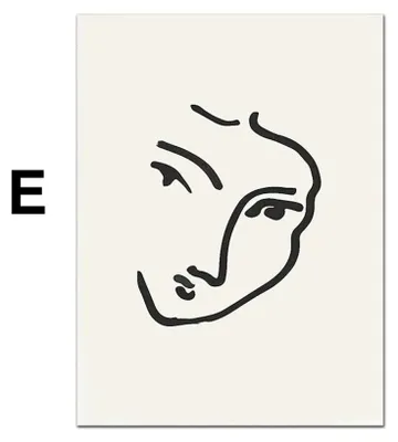 Produktbild von Poster Matisse Gesicht Abstrakt | Bilder Wohnzimmer | Wandbilder Schlafzimmer | Deko Print ohne Rahmen | Bilder Matisse Bunt · Motiv E · 20 × 25 cm
