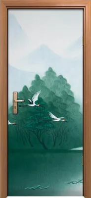 Produktbild von Türposter 80x200 cm Türaufkleber Türtapete Türfolie Klebefolie Chinesische Malerei von Vogelkräne