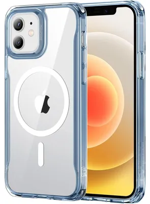 Zdjęcie produktu dla Etui do iPhone 12/12 Pro, kompatybilne z MagSafe, hybrydowe, zapewniające ochronę przed upadkami, w kolorze jasnoniebieskim