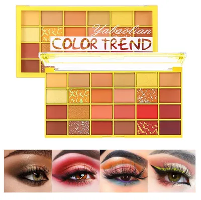 Immagine prodotto di Palette di ombretti con 24 colori, tra cui tonalità opache, shimmer e nude, con una gamma che spazia dai colori neutri a quelli più vivaci, resistente all'acqua