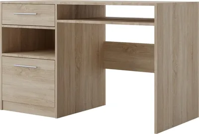 Produktbild von MIRJAN24 Schreibtisch Tytus, Computertisch mit Drehtür und Schublade, Rollgleitschienen (Farbe: Sonoma Eiche)