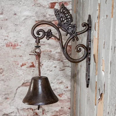 Produktbild von Stilvolle Glocke mit Schmetterling, Haustürglocke wie antik, im Landhausstil
