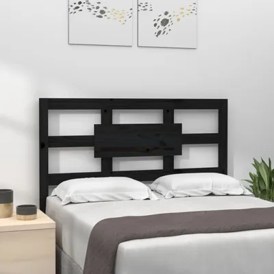 Produktbild von vidaXL Kopfteil Schwarz 95,5x4x100 cm Massivholz Kiefer - Kopfteil - Kopfteile - Bettkopfteil - Holzkopfteil