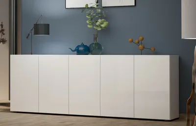 Produktbild von Sideboard >Mister< in weiss, Lack Hochglanz - 225x80x38cm (BxHxT)